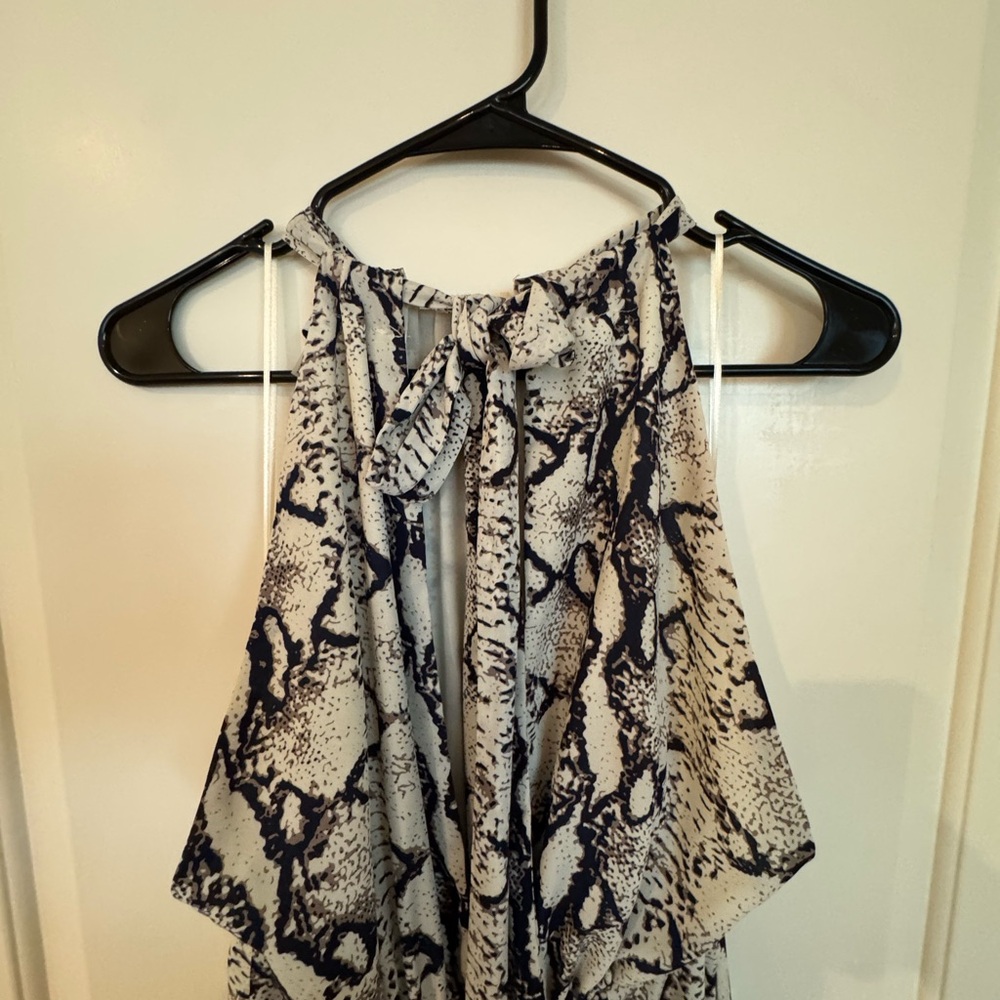 Endless Rose Monochrome Snake Print Jumpsuit fully lined. - Picture 8 of 14